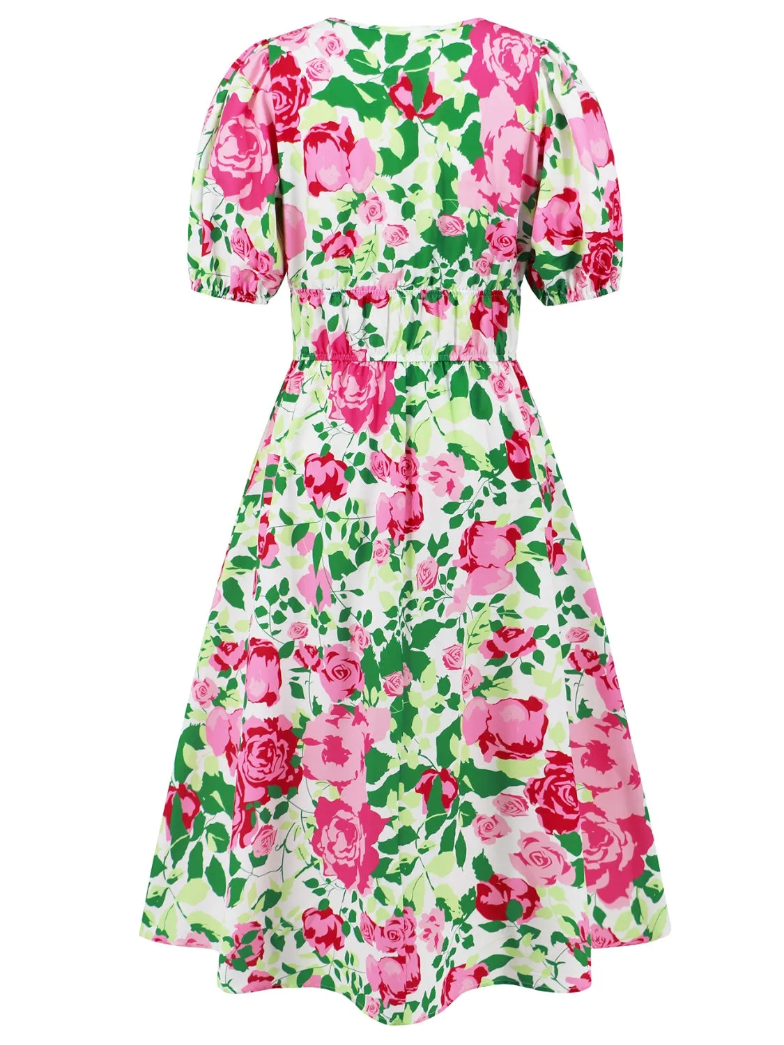 🌸 Ruched Printed Surplice Short Sleeve Dress 🌸