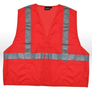 14523 ERB Safety Vest,Reflective,ANSI Class 2,4X,L,Orange