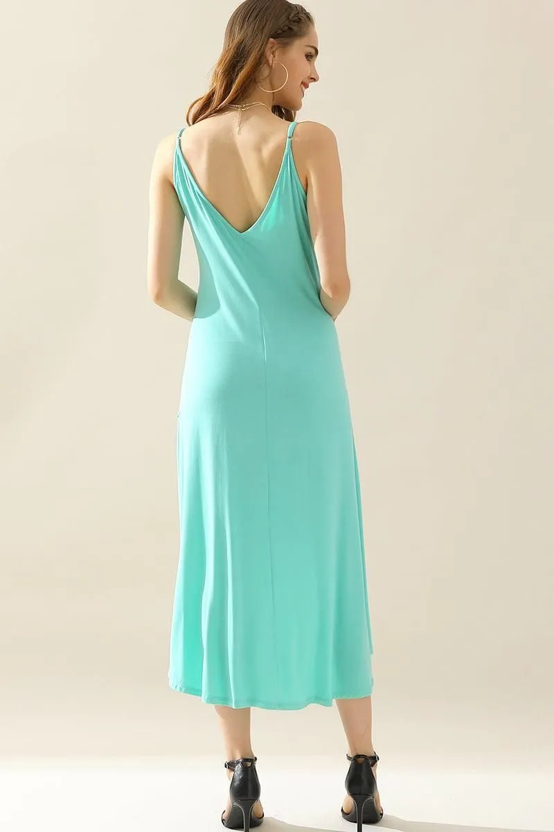 2 LAYER UNBALANCE HIGH-LOW MAXI DRESS