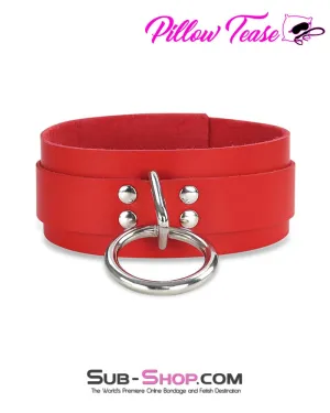 9082A      <b>BOGO!</b> Hand Crafted Leather Red Fantasy Bondage Collar