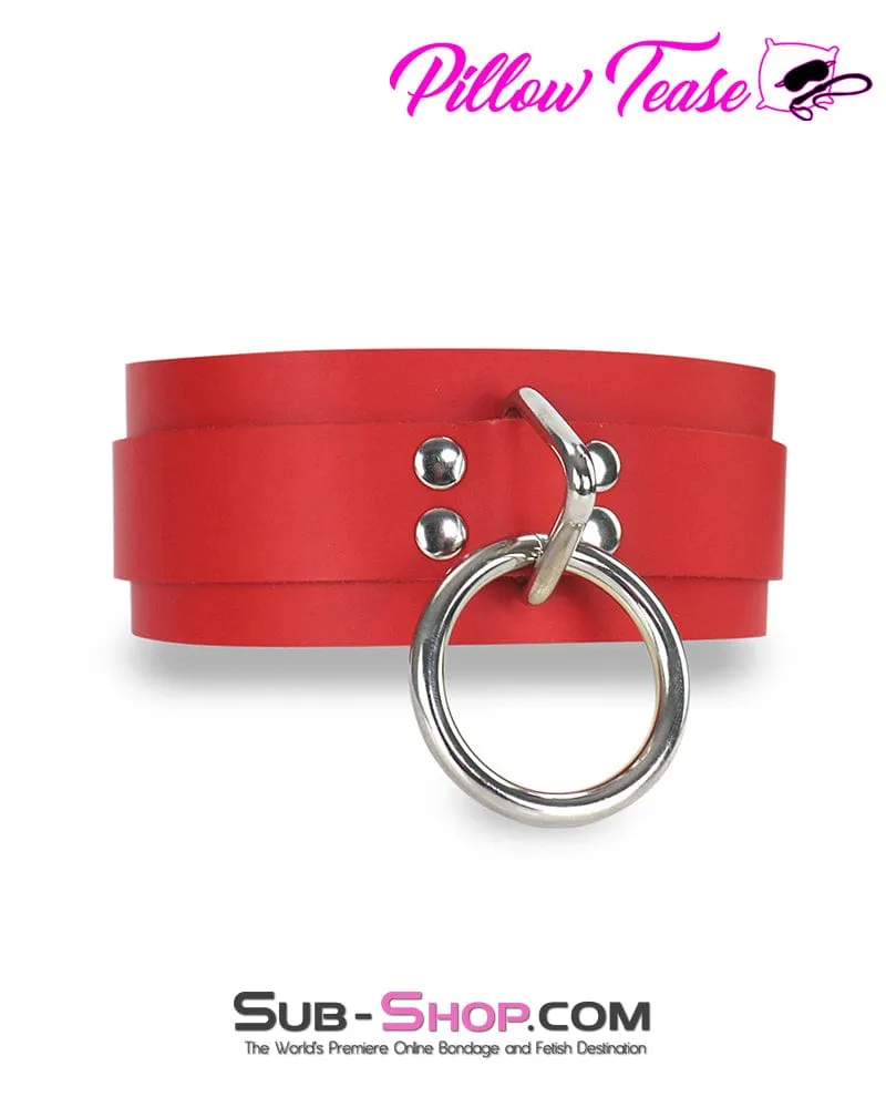 9082A      <b>BOGO!</b> Hand Crafted Leather Red Fantasy Bondage Collar