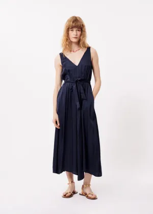 ACHOUAK SLEEVELESS MIDI DRESS (NAVY)