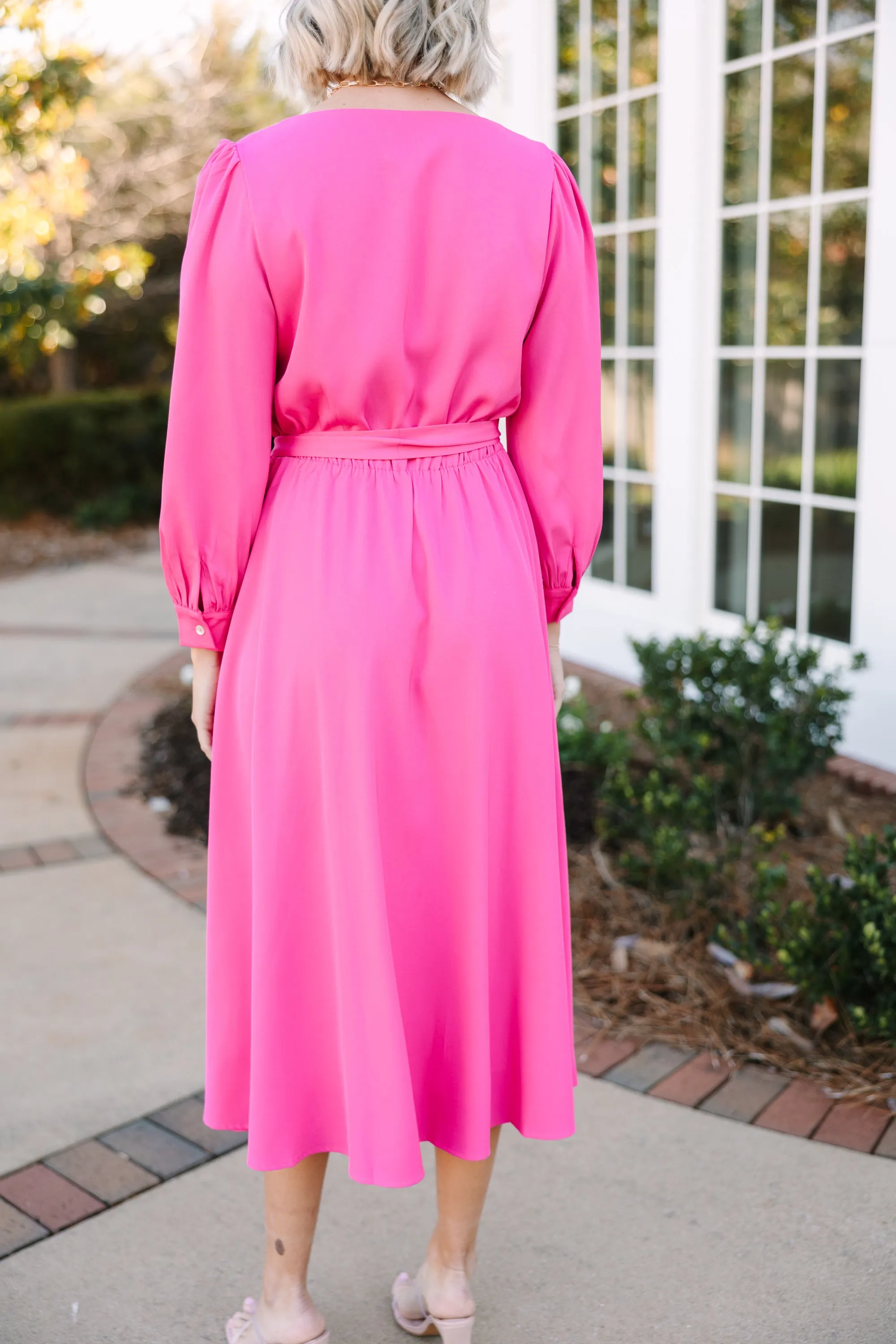 All About You Fuchsia Pink Midi Dress