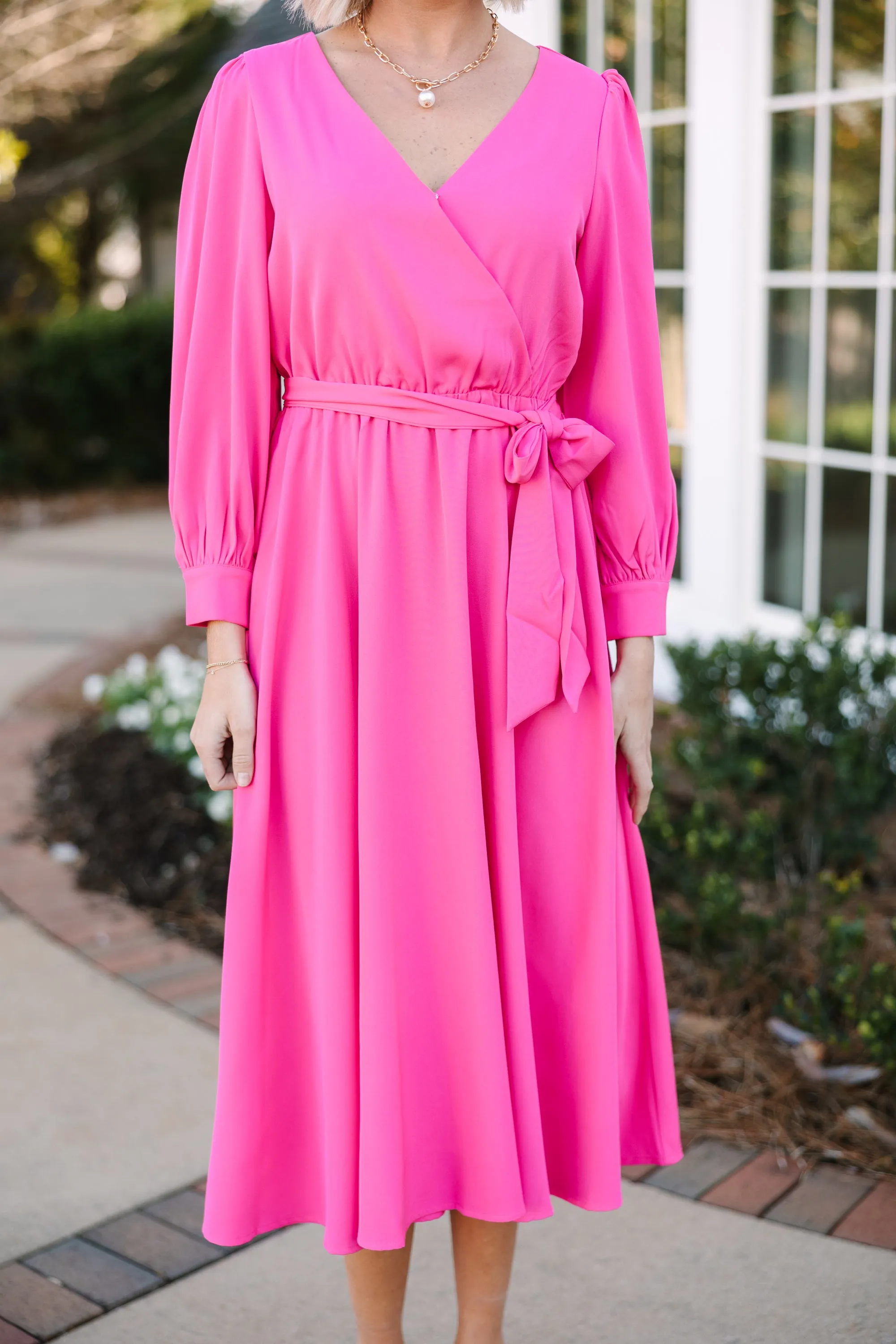 All About You Fuchsia Pink Midi Dress