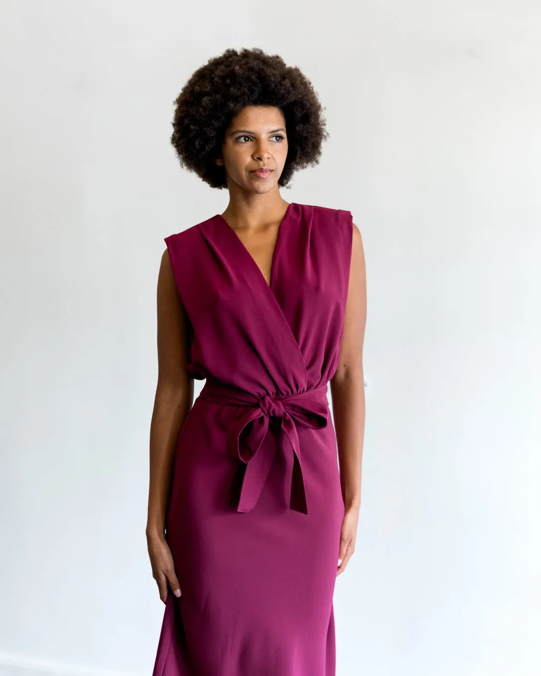 Amanda Uprichard Lamarca Midi Dress in Syrah