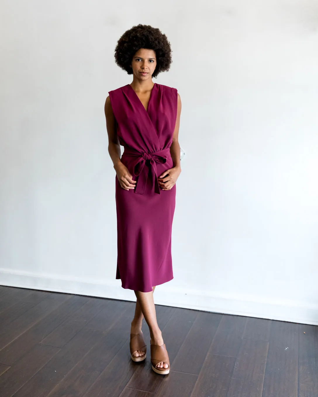 Amanda Uprichard Lamarca Midi Dress in Syrah