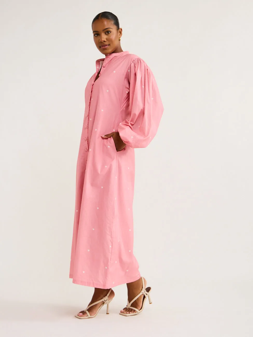 Ambra Maddalena Raphaella Dress in Pink Hearts