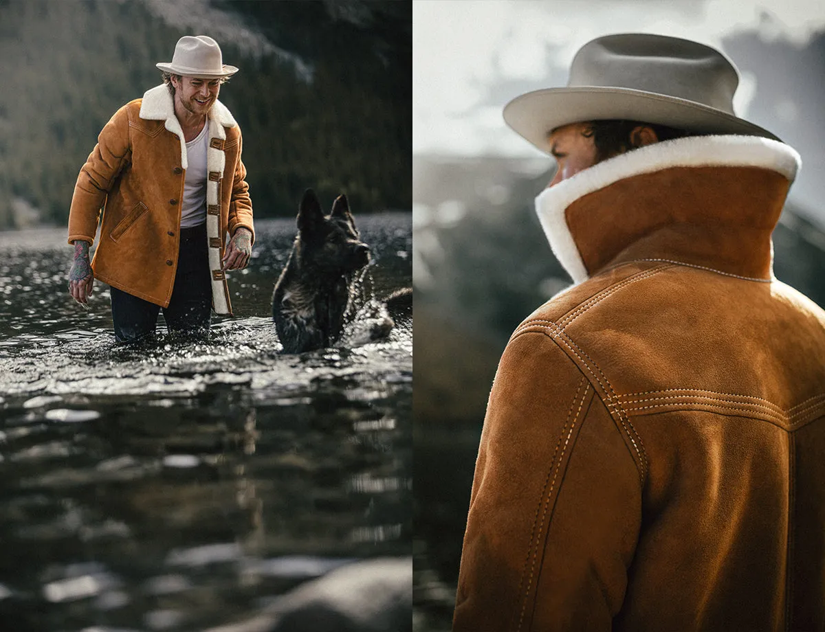 &SONS Aspen Shearling Coat Tan