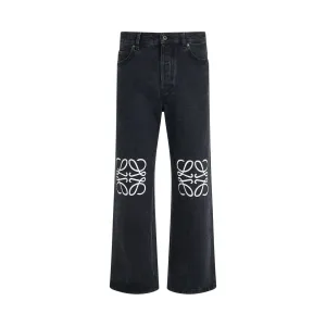 Anagram Baggy Jeans AF in Black Denim