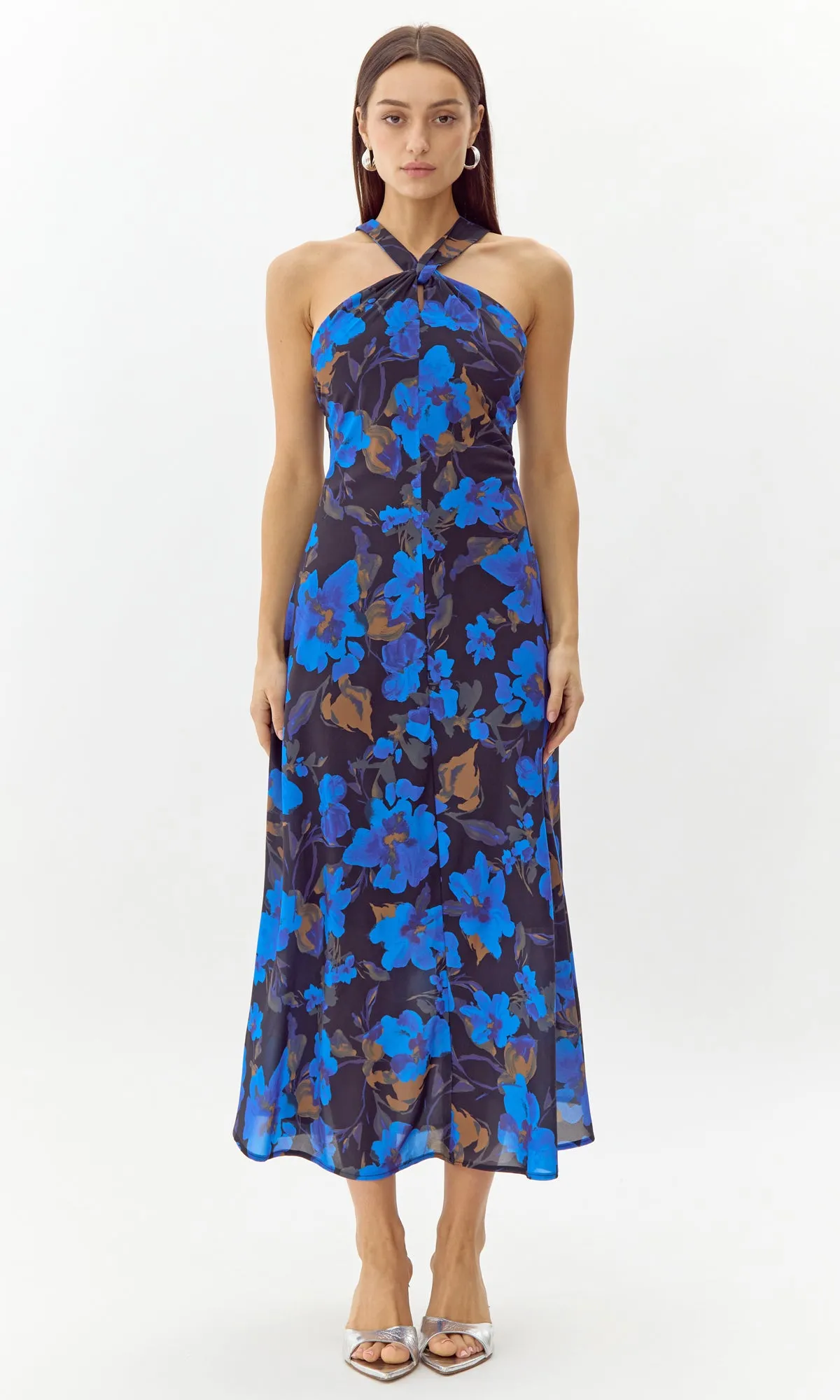 Anatasia Floral Halter Midi Dress