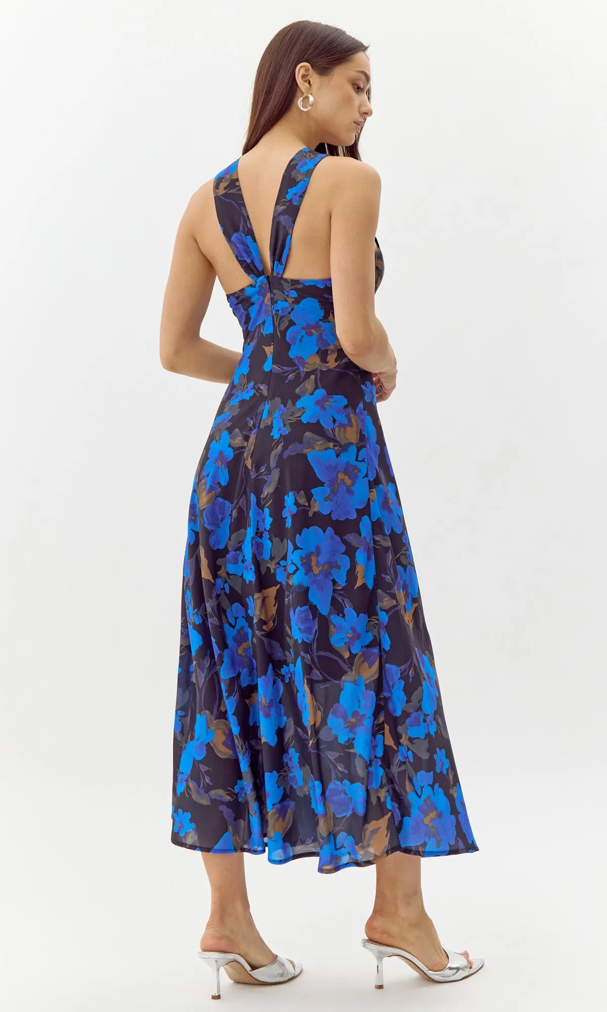 Anatasia Floral Halter Midi Dress