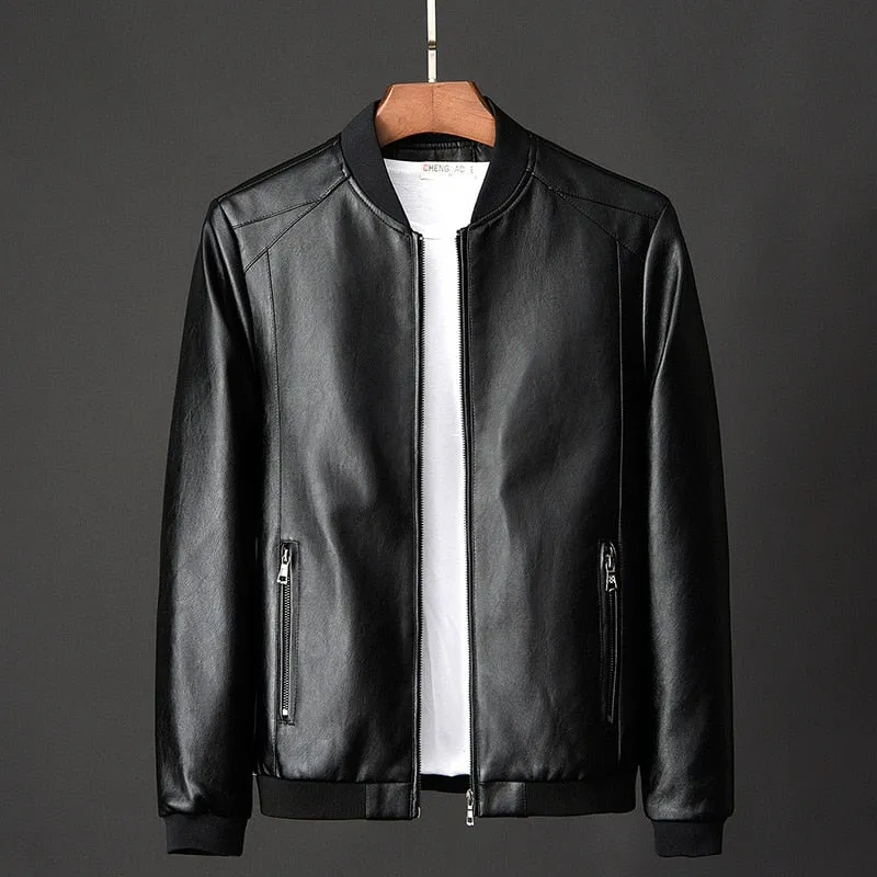 Antonios Leather Baseball Jacket