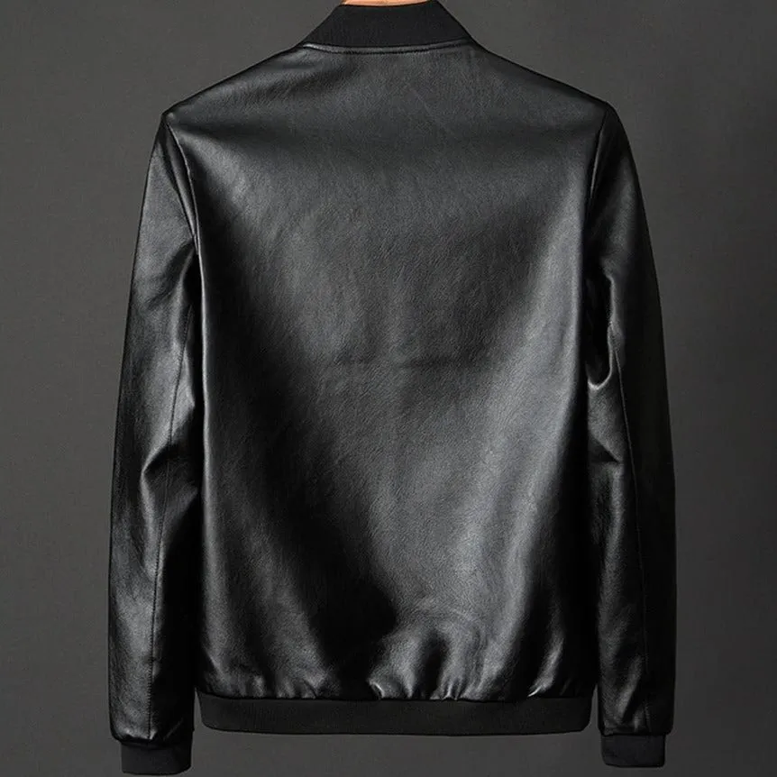 Antonios Leather Baseball Jacket