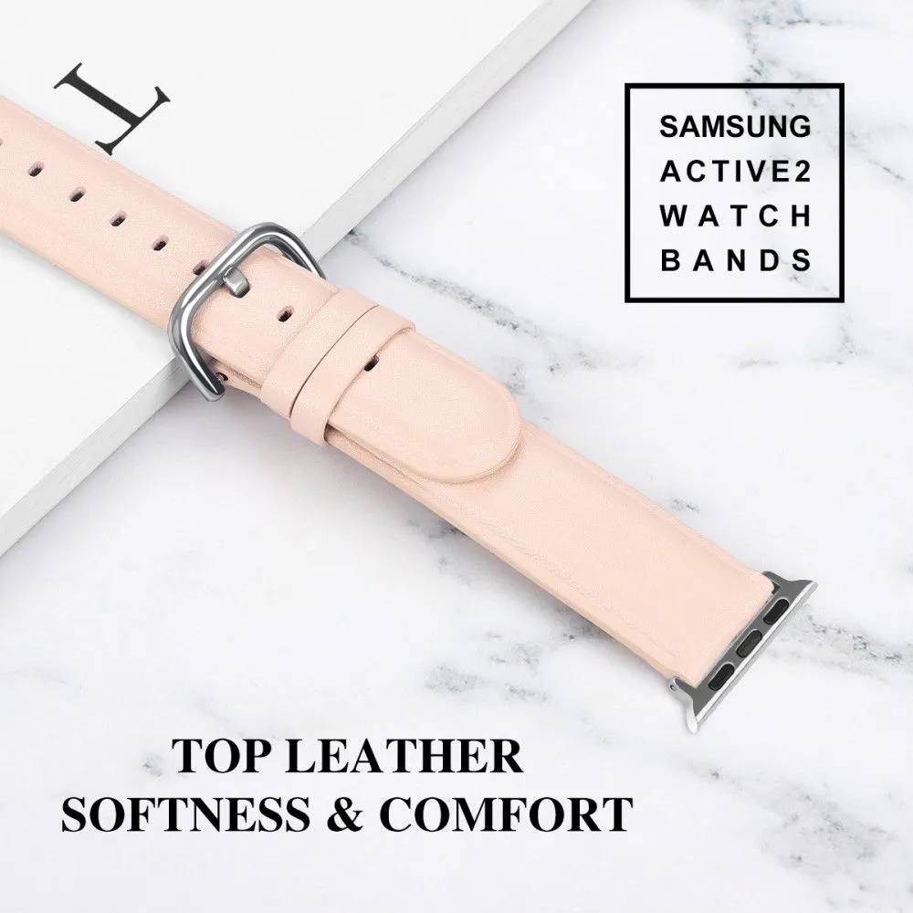 Apple Watch (45mm) cowhide genuine leather watch strap - Pink