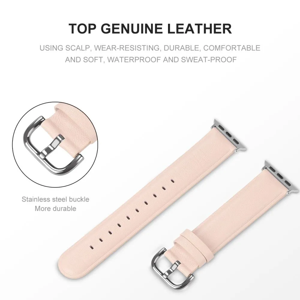 Apple Watch (45mm) cowhide genuine leather watch strap - Pink