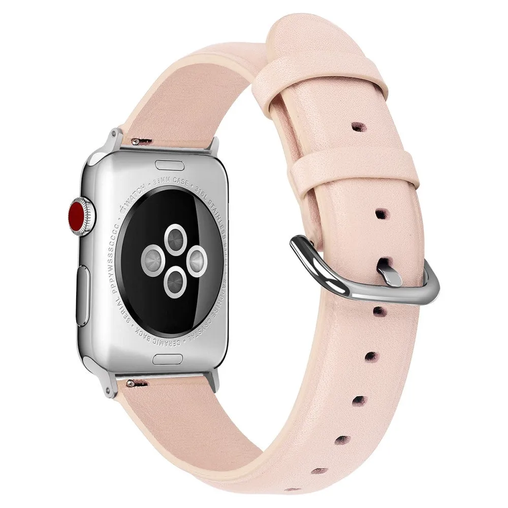 Apple Watch (45mm) cowhide genuine leather watch strap - Pink