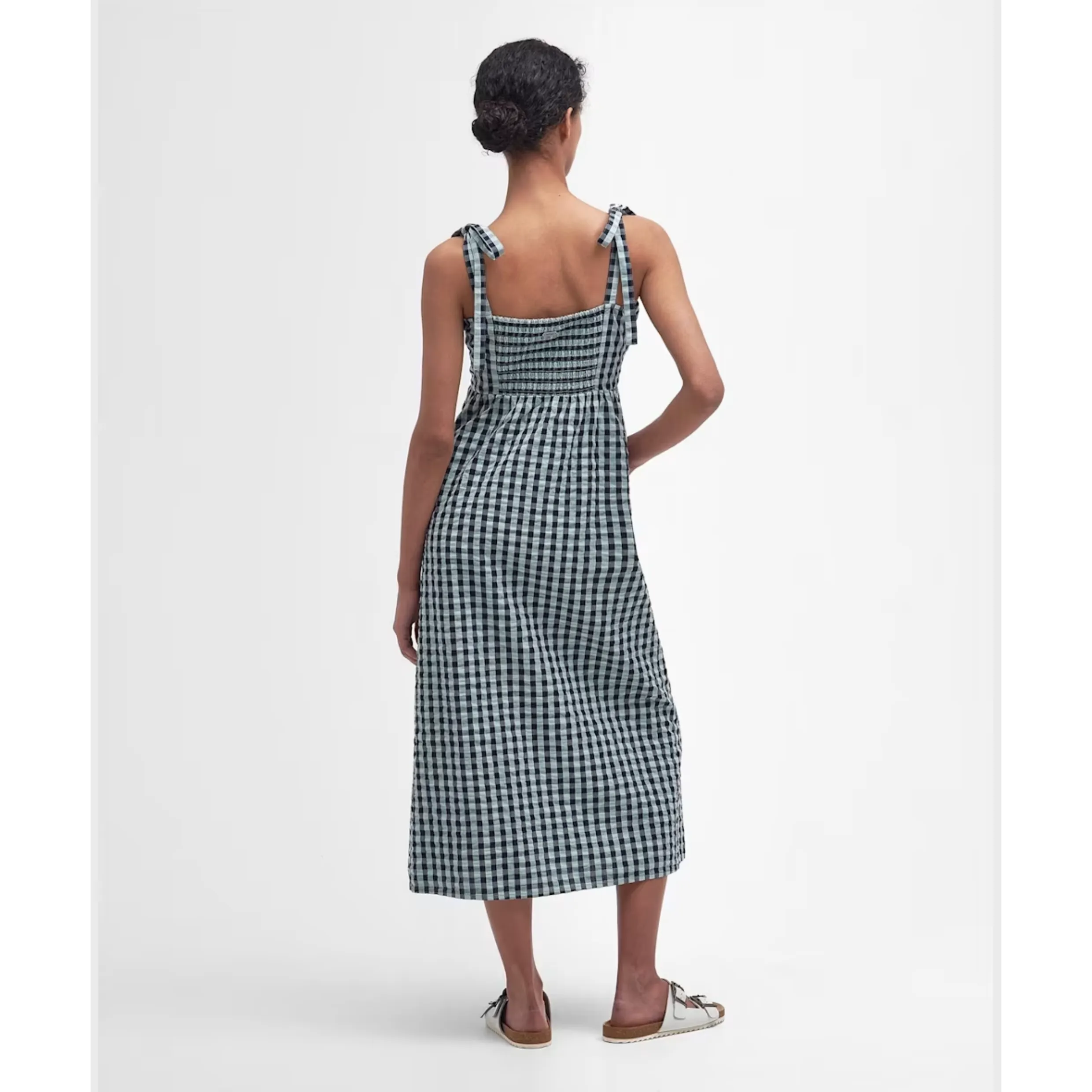 Barbour Abigail Midi Dress Blue Haze Gingham LDR0804BL29