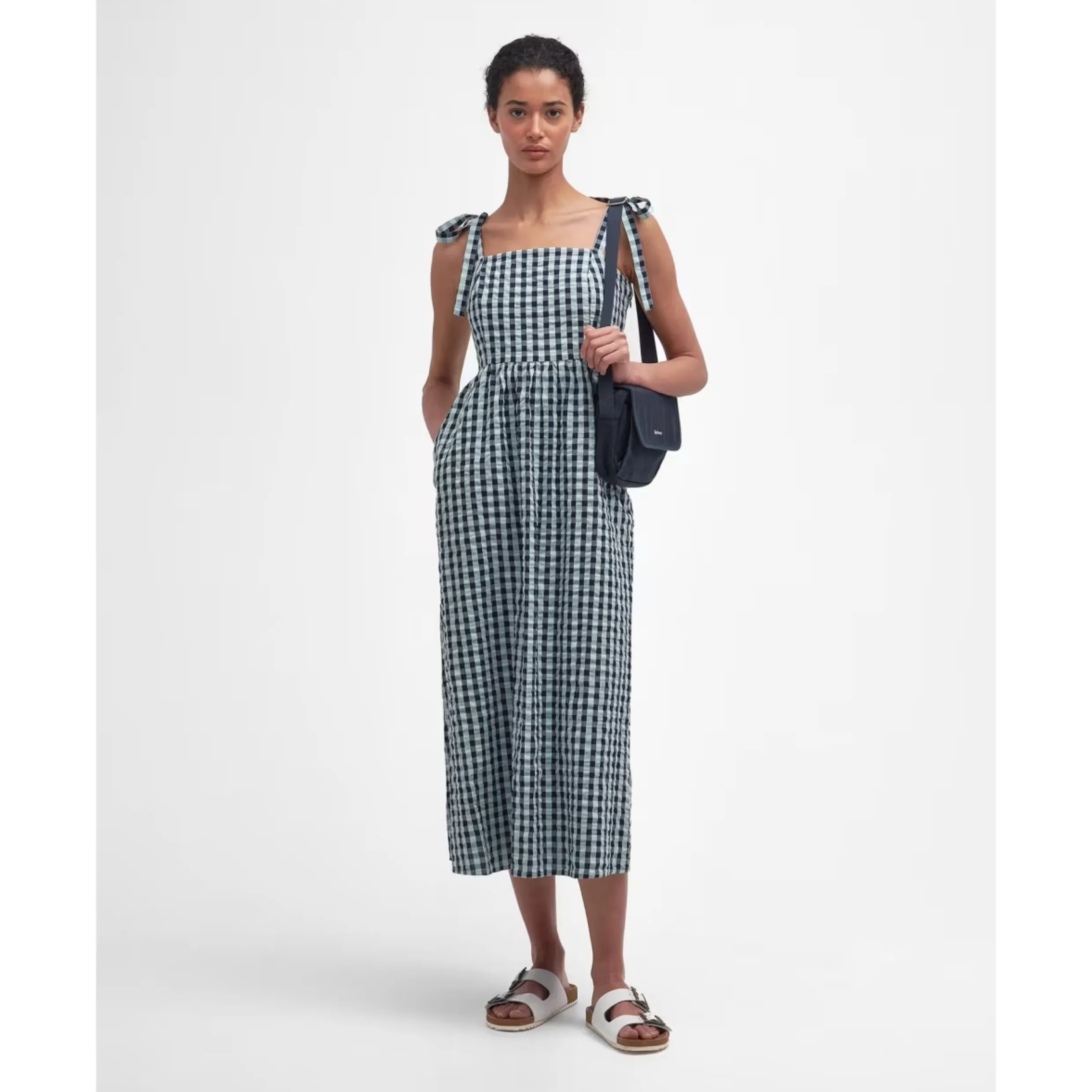 Barbour Abigail Midi Dress Blue Haze Gingham LDR0804BL29