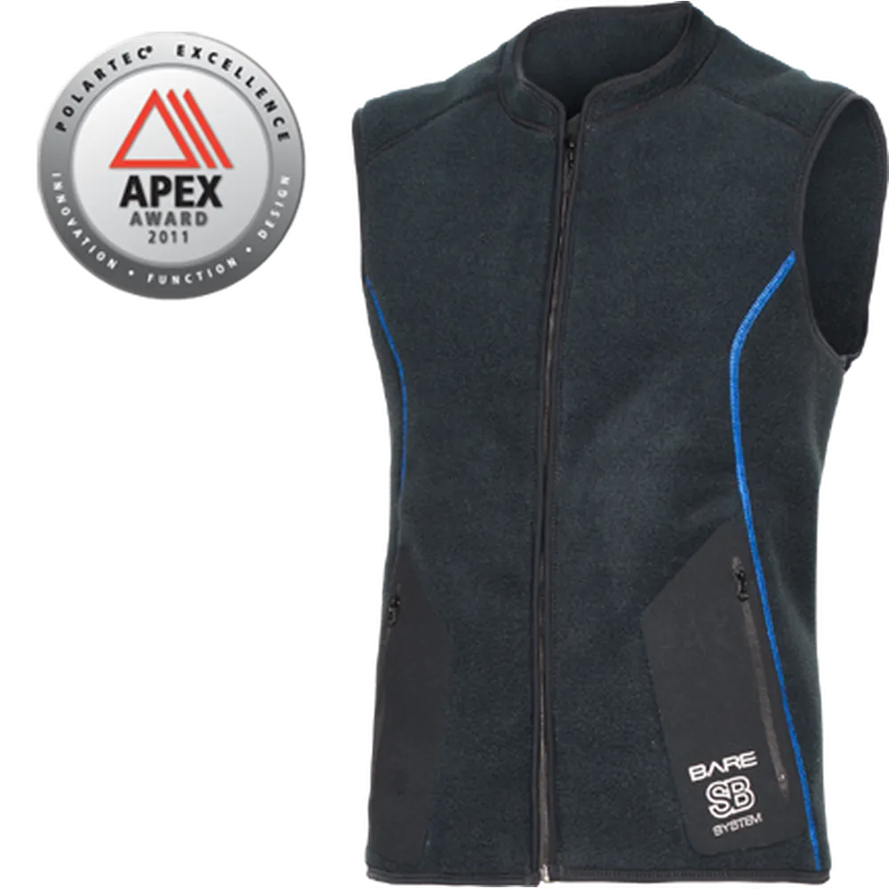 Bare SB System Mens Mid Layer Vest for Extra Cold Dives