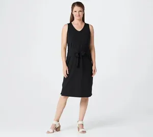 Belle by Kim Gravel TripleLuxe Knit Tie-Front Midi Dress Black,X-Large