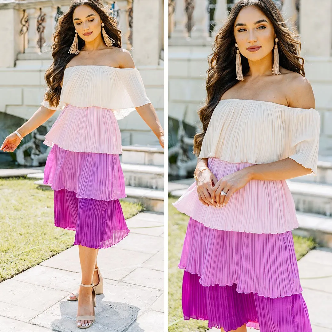 Best Of Me Lavender Purple Off The Shoulder Midi Dress