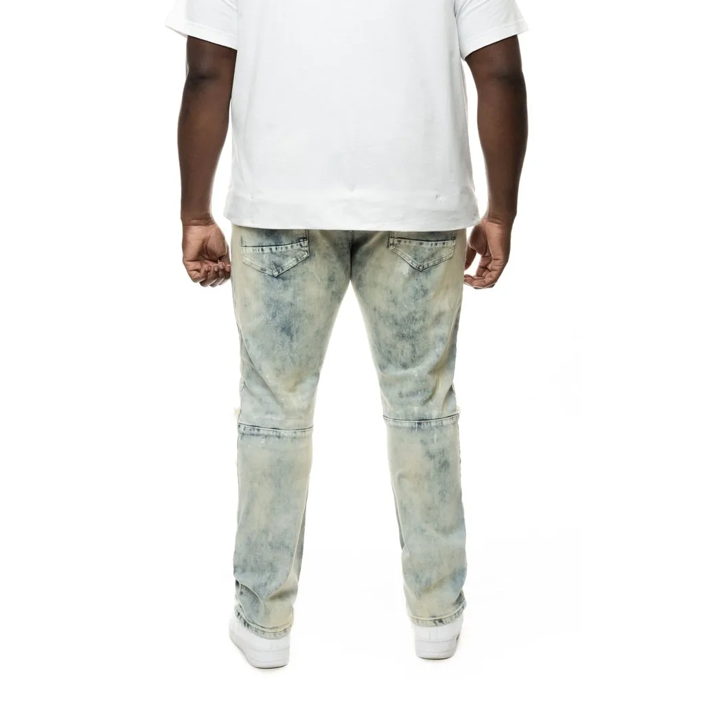 Big and Tall - Patch Washed Jeans - Mojave Blue