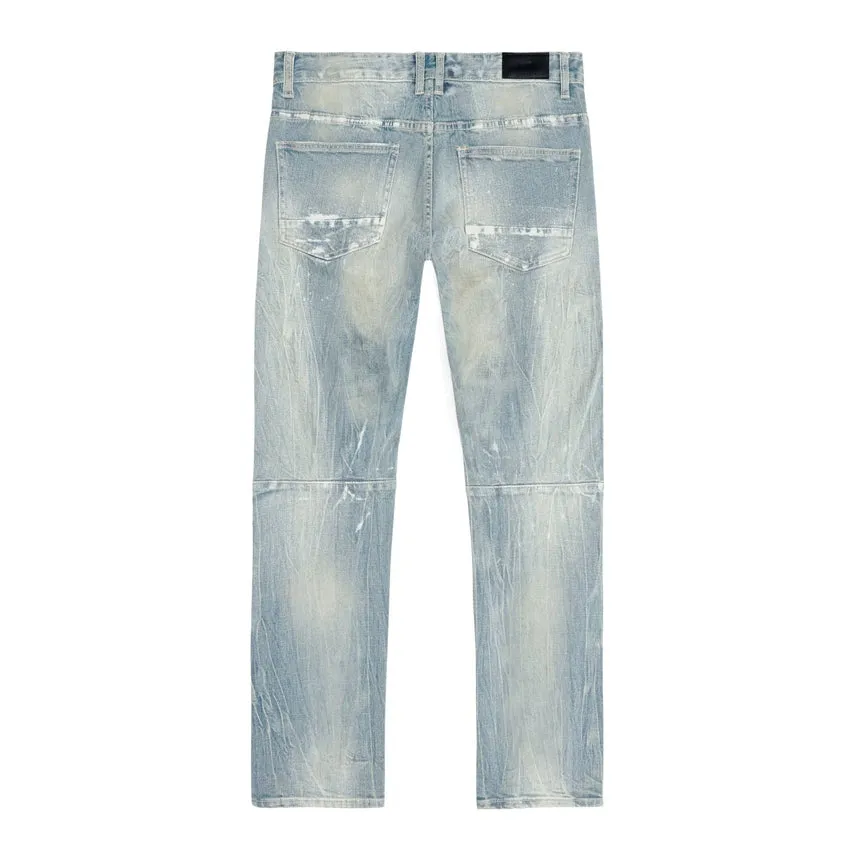 Big and Tall - Patch Washed Jeans - Mojave Blue