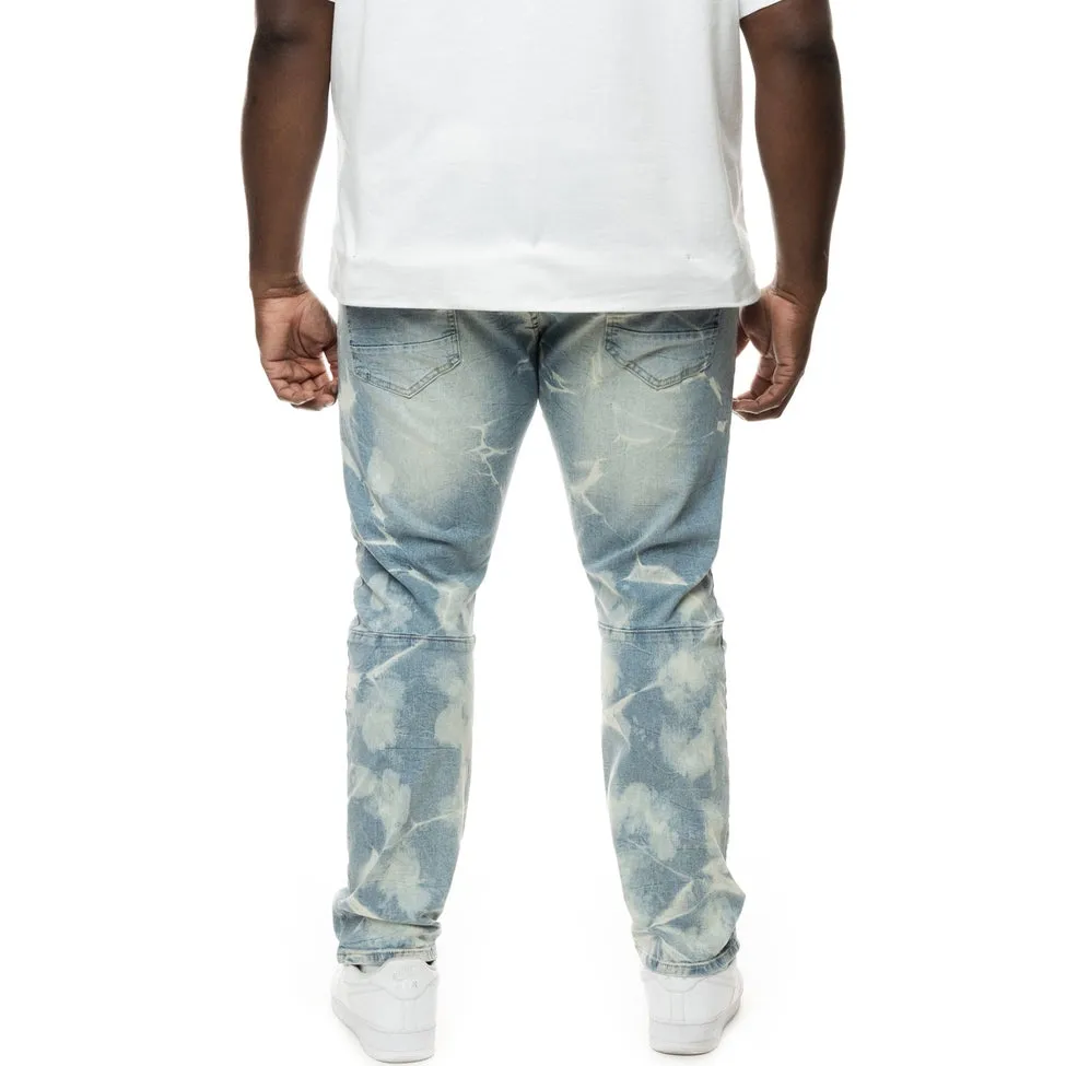 Big and Tall - Rip & Repaired Lightning Washed Jeans - Bergen Blue