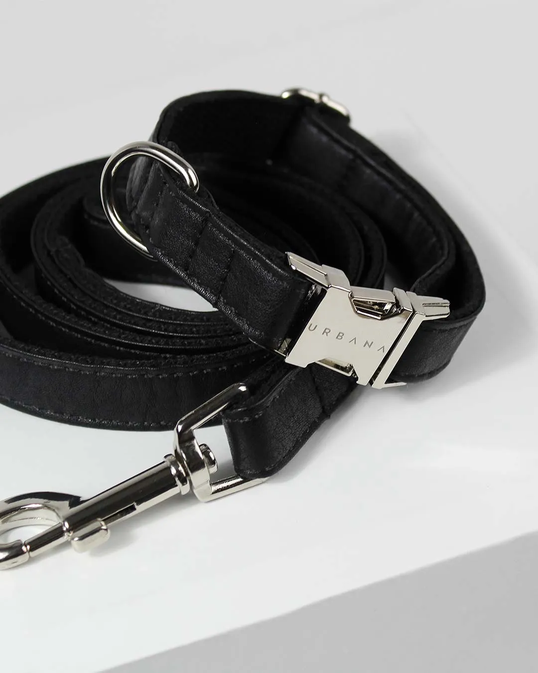 Black Vegan Leather Dog Collar