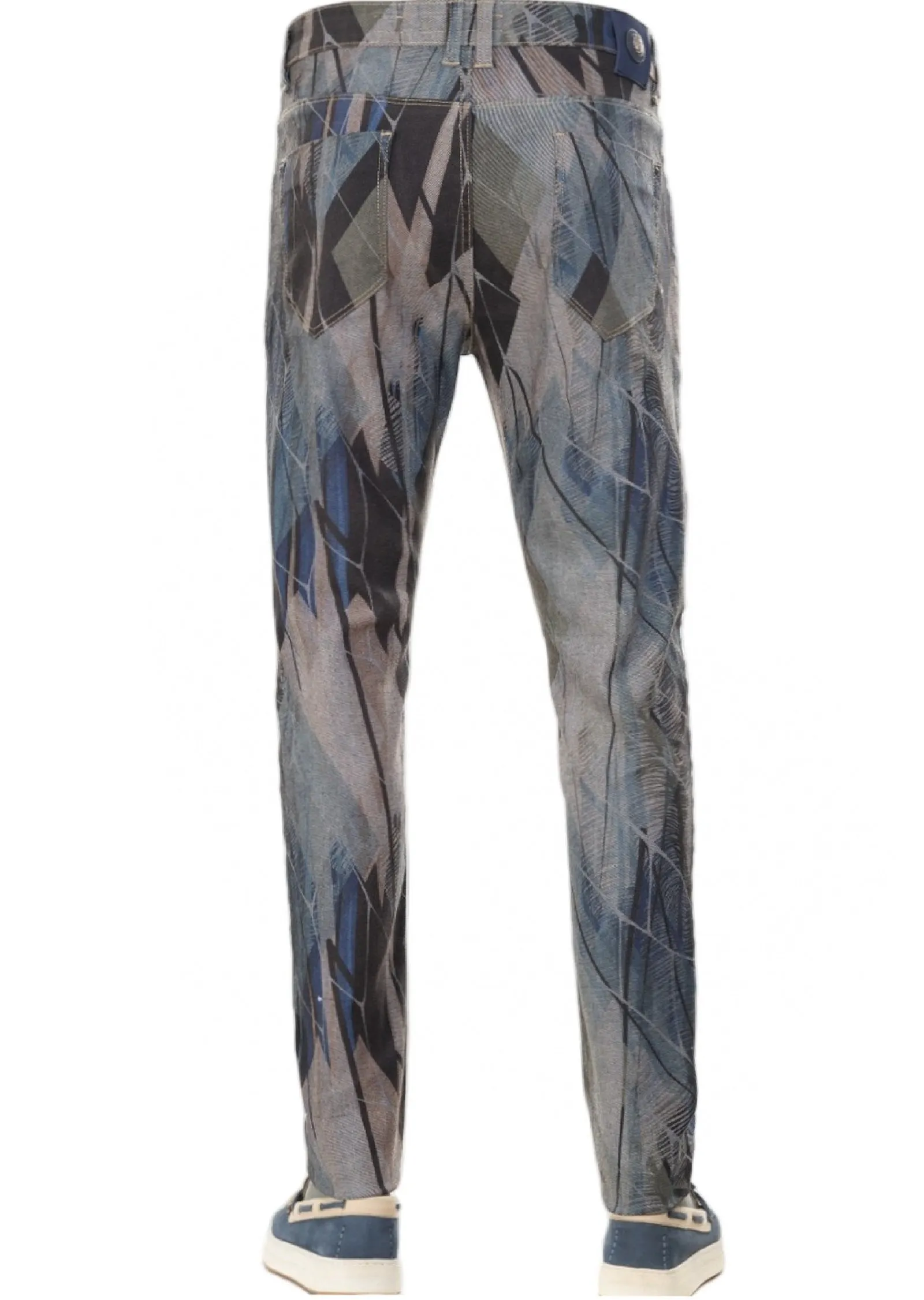 Blue Abstract Printed Jeans