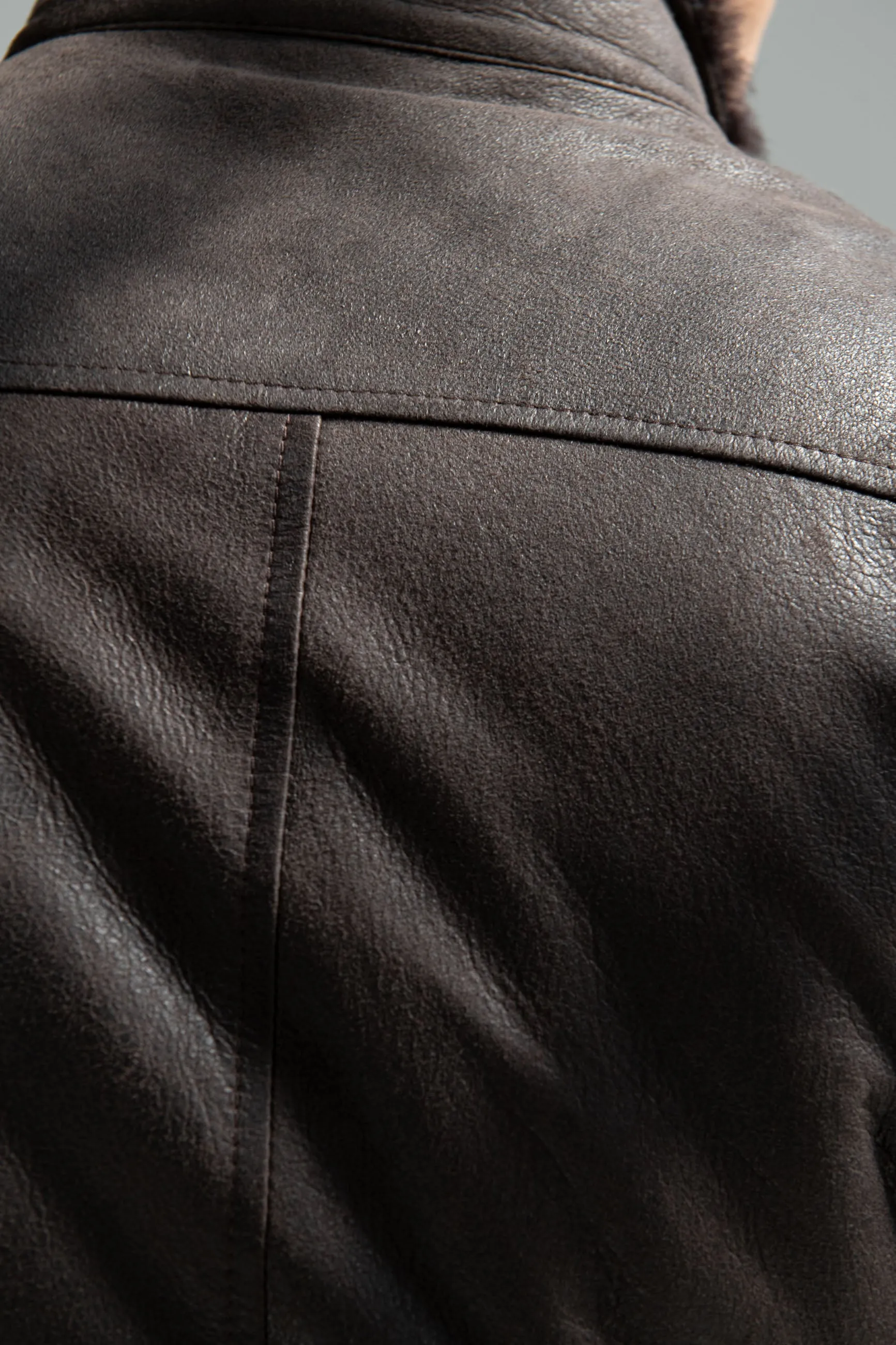 Brown leather bomber – Made in Italy