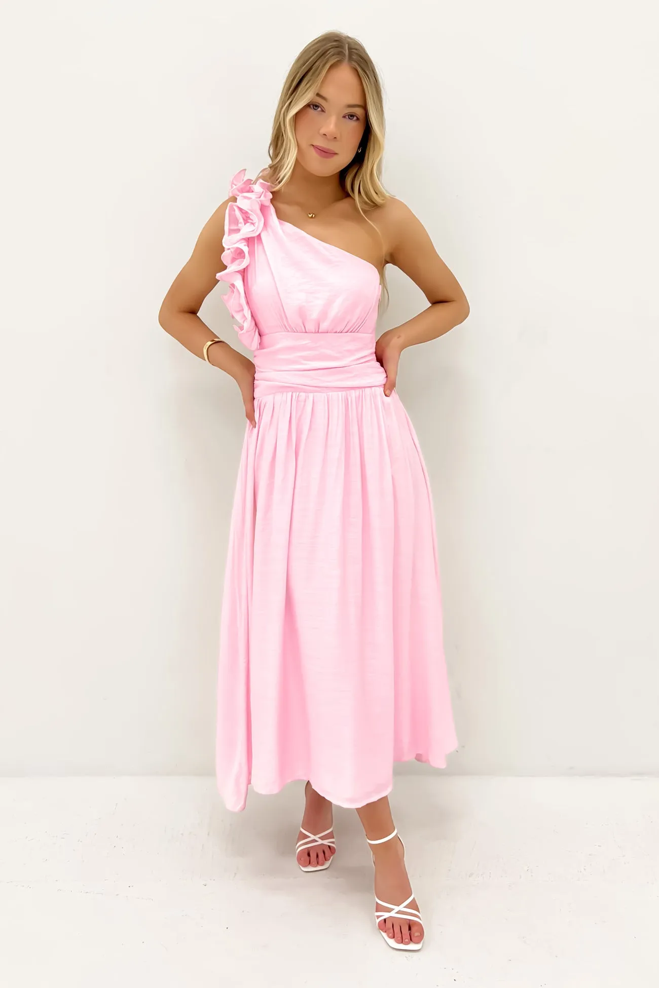 Calista Midi Dress Baby Pink