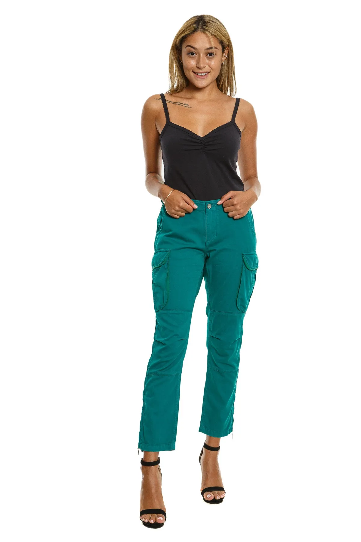 Cargo pants in Emerald