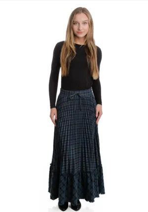 CHECKER PLEATED LAYER SKIRT