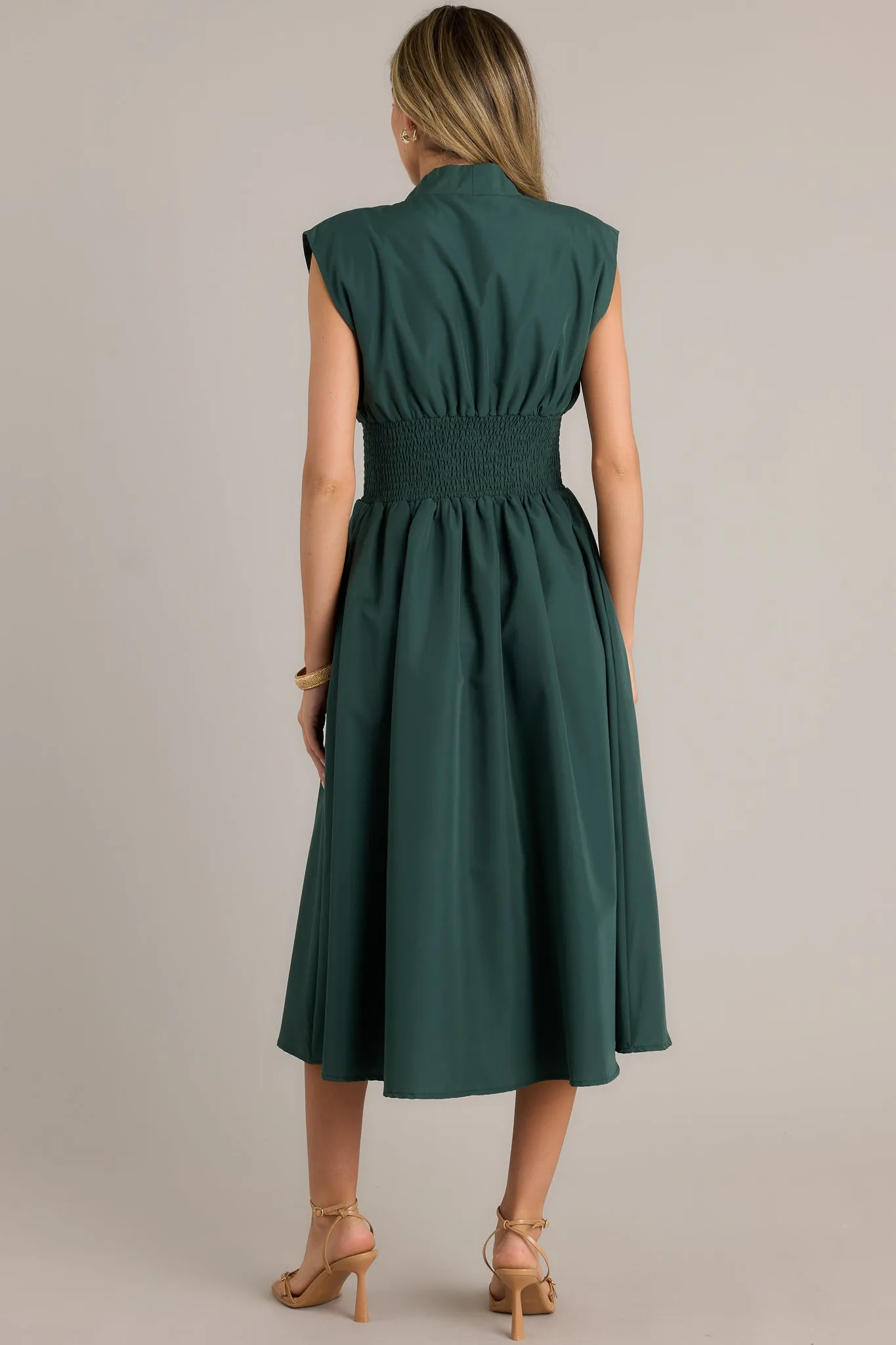 Circle Of Friends Hunter Green Midi Dress