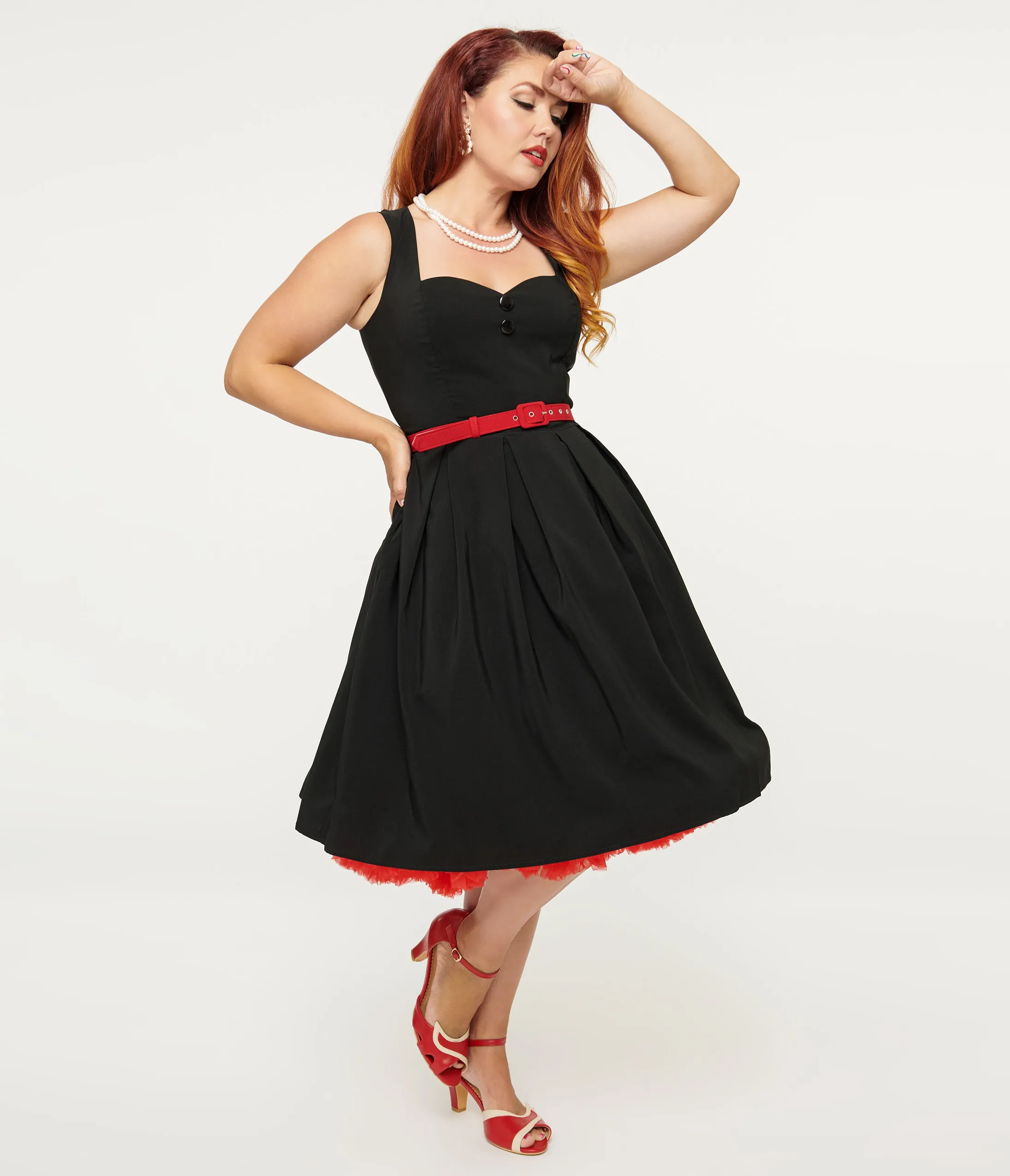 Collectif 1950s Black Patty Midi Dress