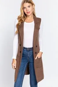 CURVY NOTCHED COLLAR SWEATER VEST