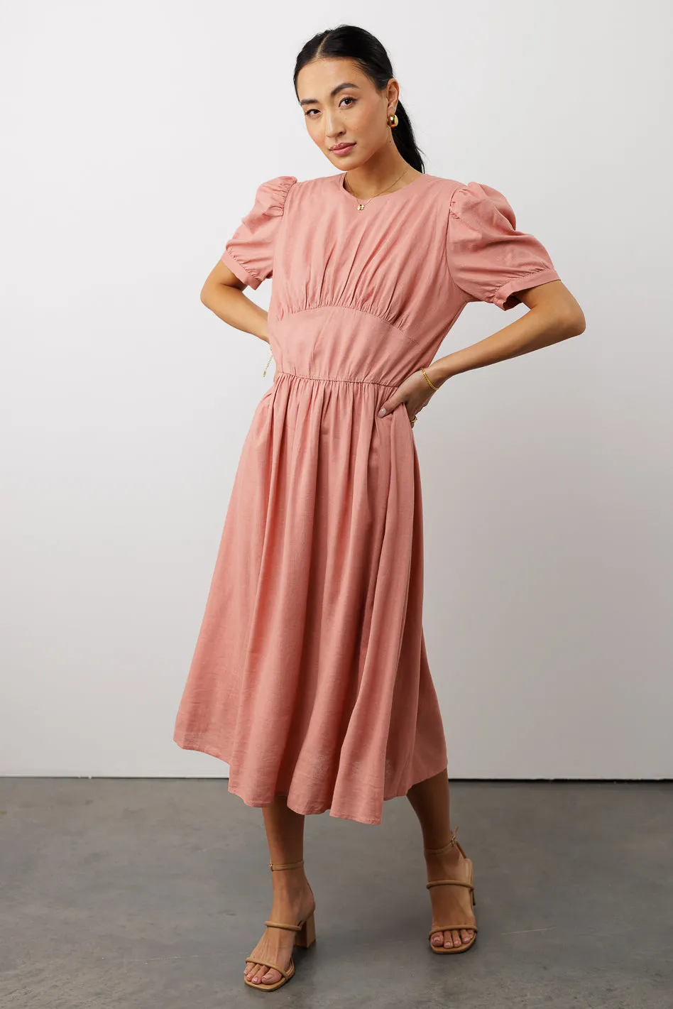 Cyrus Midi Dress in Pink - FINAL SALE