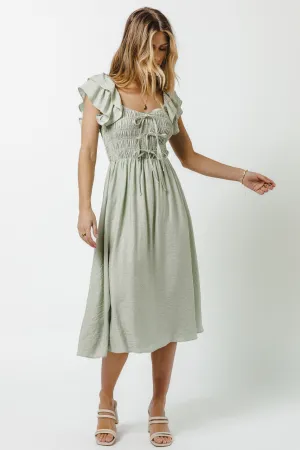 Dallas Midi Dress in Sage - FINAL SALE