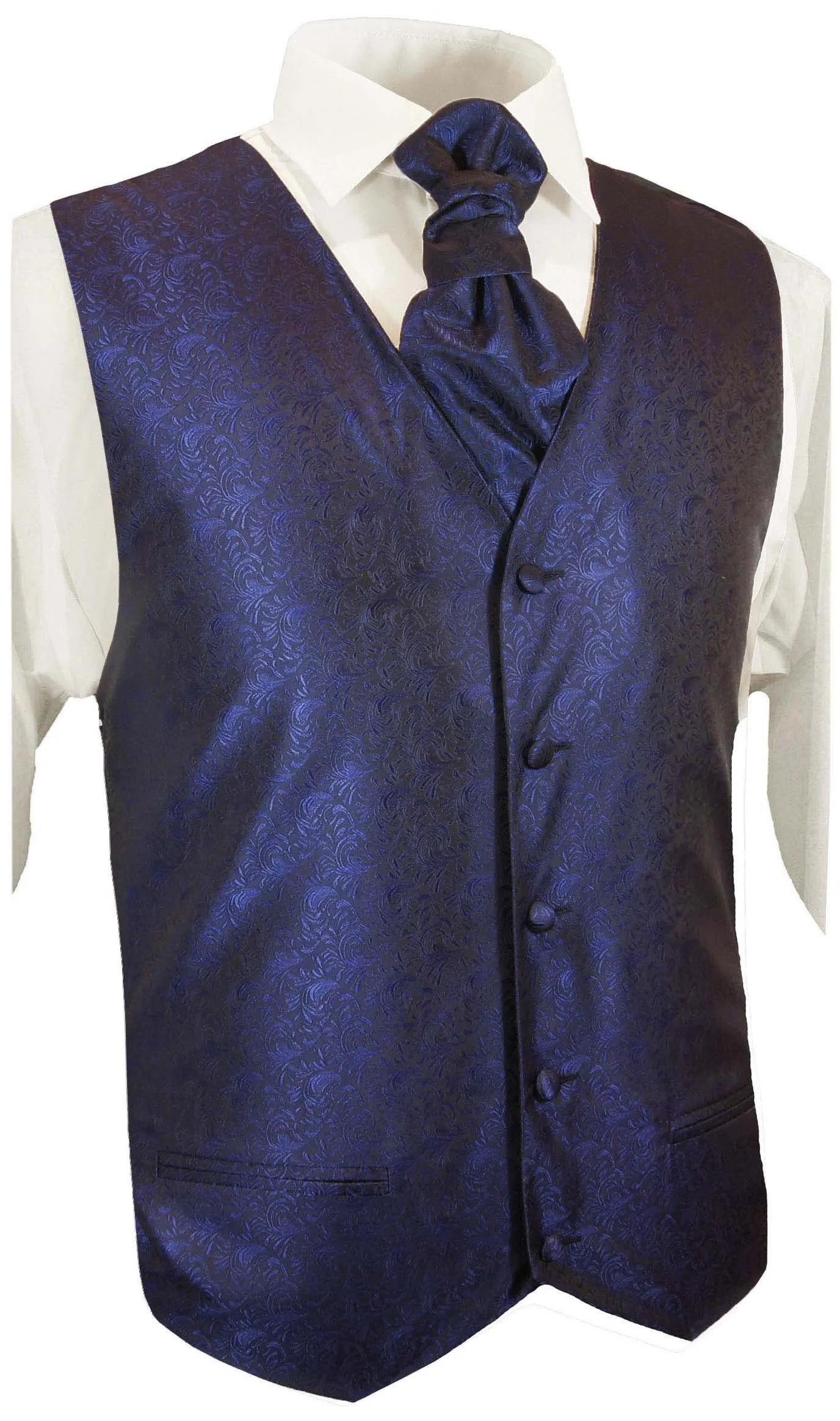 Deep Ultramarine Paisley Tuxedo Vest Set