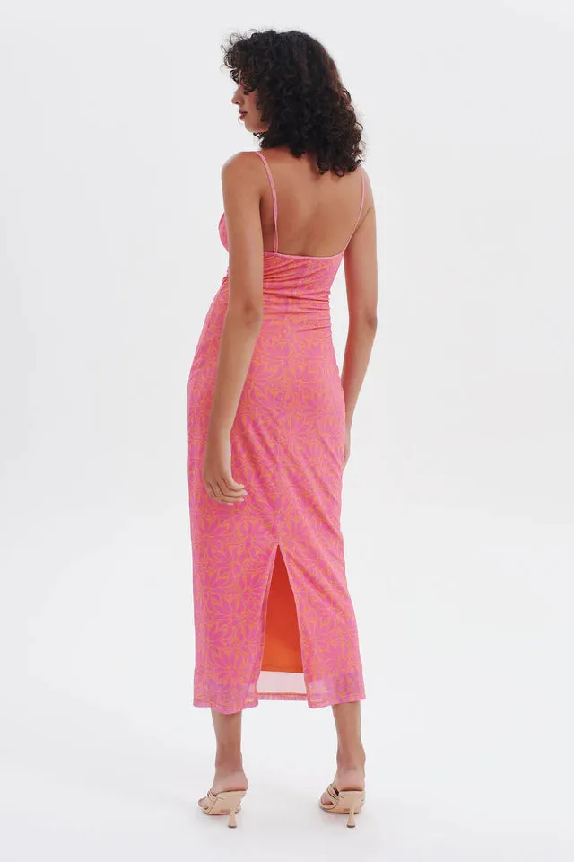 Desire Mesh Midi Pink Palm