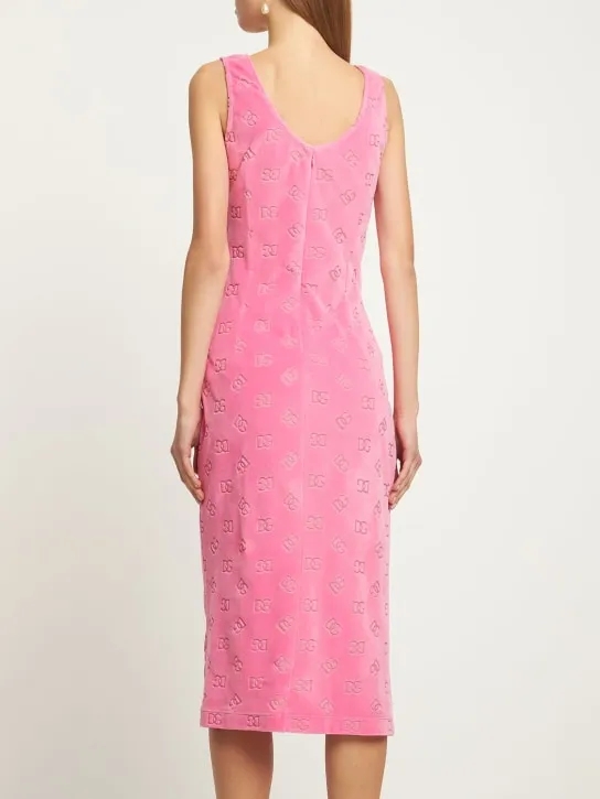 Dolce&amp;Gabbana   Chenille monogram jacquard midi dress 