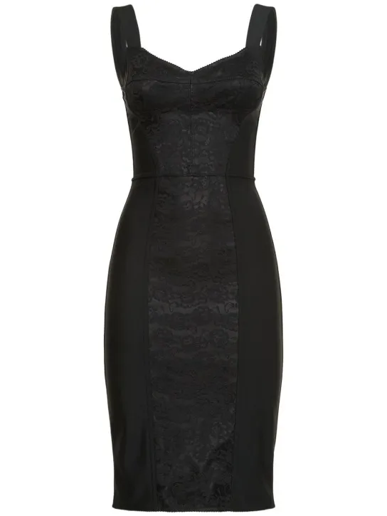 Dolce&amp;Gabbana   Lace &amp; satin corset midi dress 