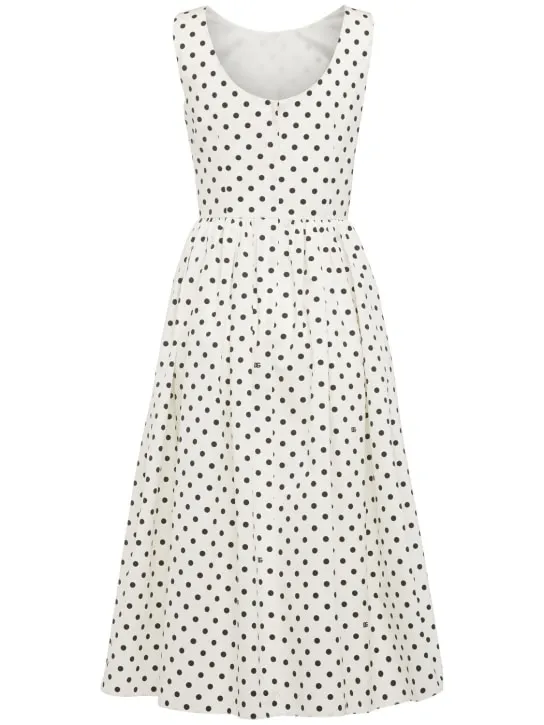 Dolce&amp;Gabbana   Polka dots sleeveless cotton midi dress 