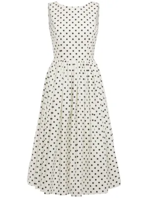 Dolce&amp;Gabbana   Polka dots sleeveless cotton midi dress 