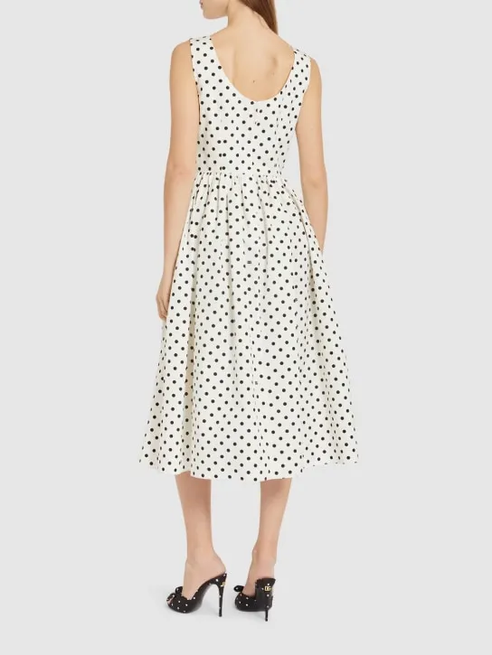 Dolce&amp;Gabbana   Polka dots sleeveless cotton midi dress 