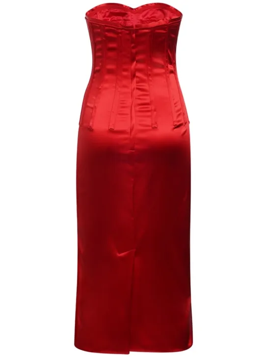 Dolce&amp;Gabbana   Stretch satin corset midi dress 