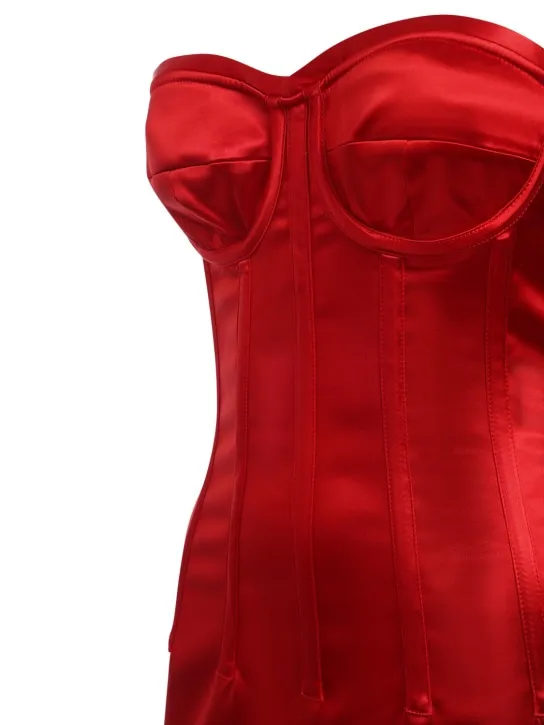 Dolce&amp;Gabbana   Stretch satin corset midi dress 