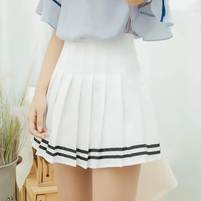 Double Striped Pleated Skirts SD01004