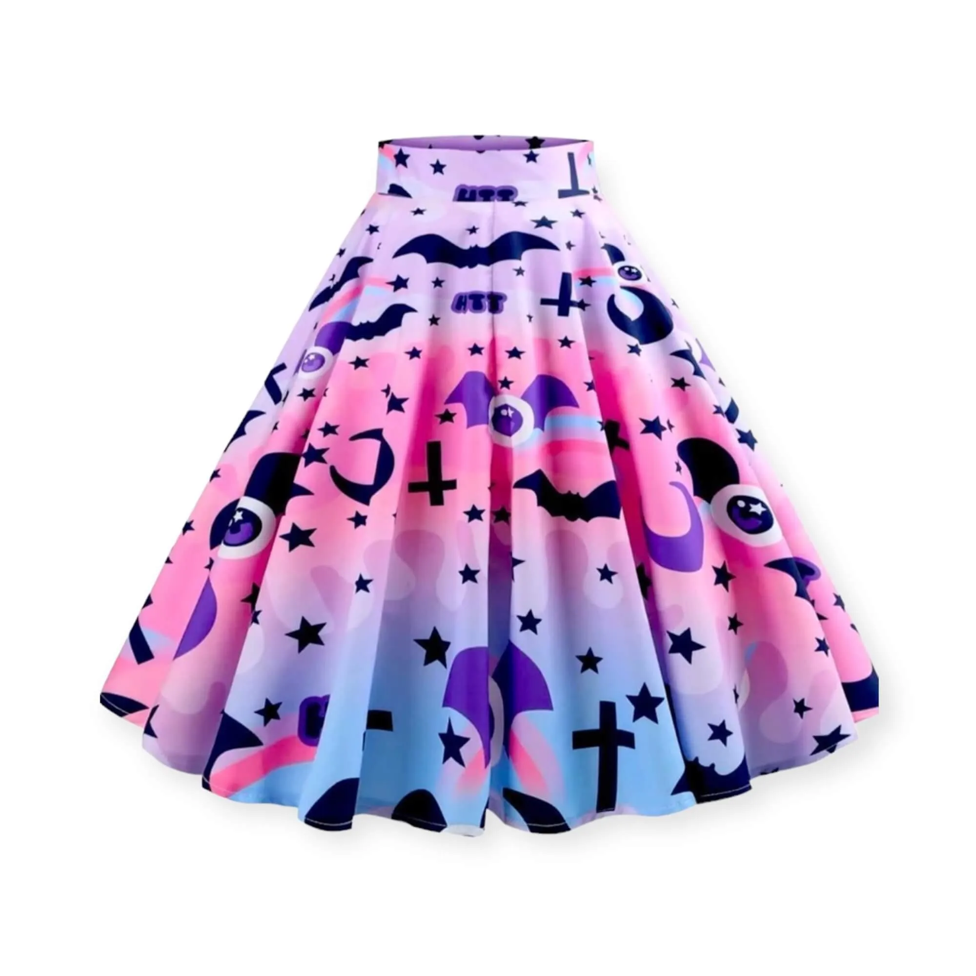 Drippy Sky Skater Skirt